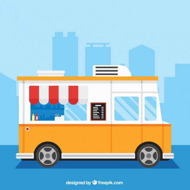 626x626 Trend Yellow Food Truck Vector Premium Download Brepps