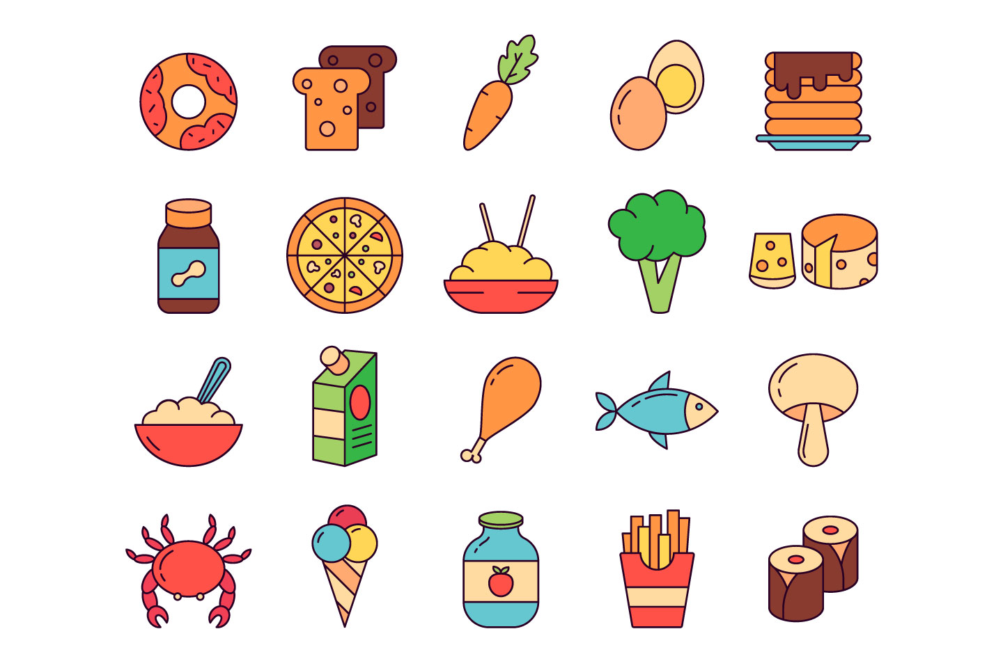 1440x960 Food Vector Free Icon Set
