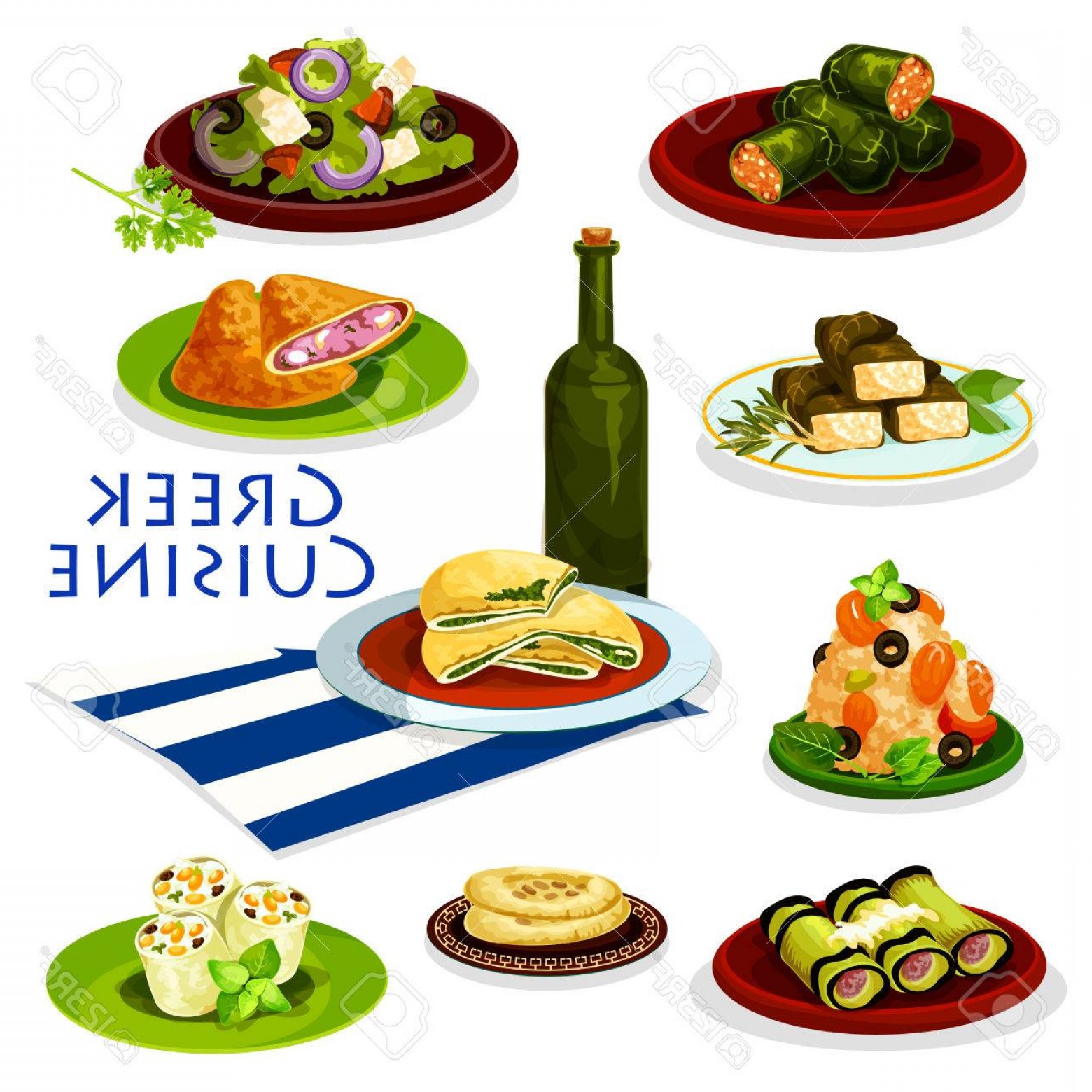 1560x1560 Greek Food Vectors Handandbeak