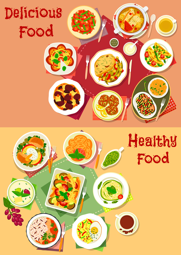 600x847 Healthy With Delicious Food Vector Template Free Download