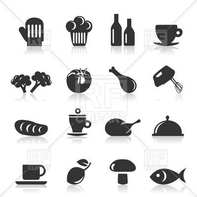 400x400 Set Of Icons Of Food Vector Image Of Food And Beverages