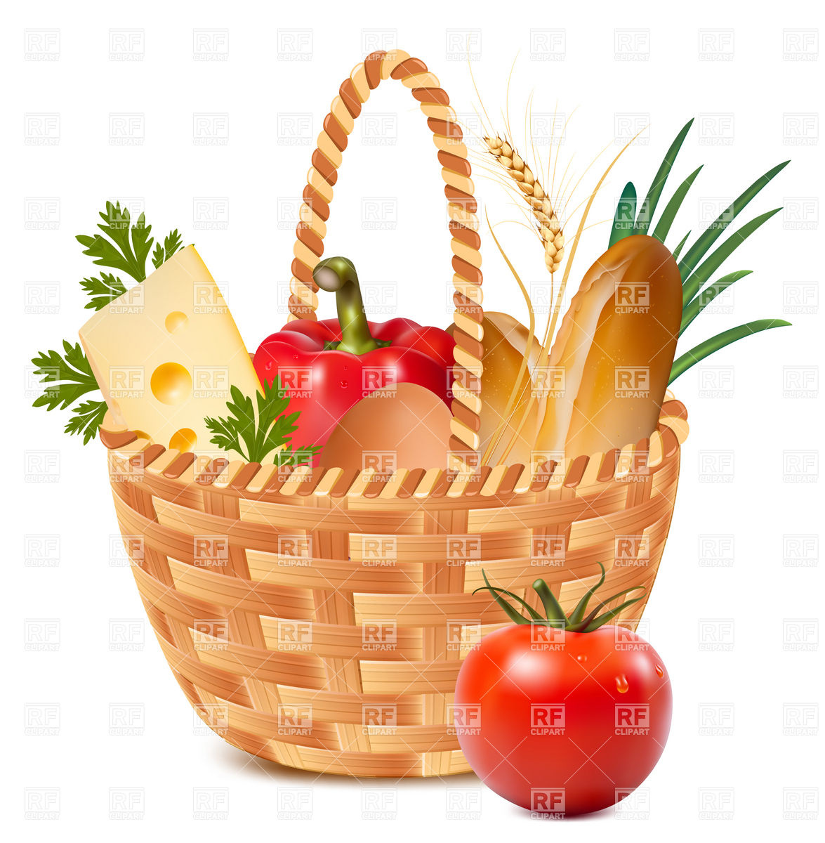 1175x1200 Basket Full Of Food Vector Image Of Food And Beverages Ivelly