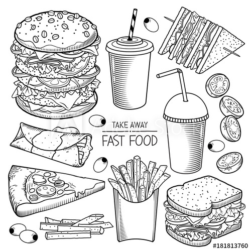 Food Vector Black And White at Vectorified.com | Collection of Food