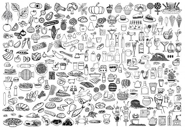 Food Vector Black And White at Vectorified.com | Collection of Food