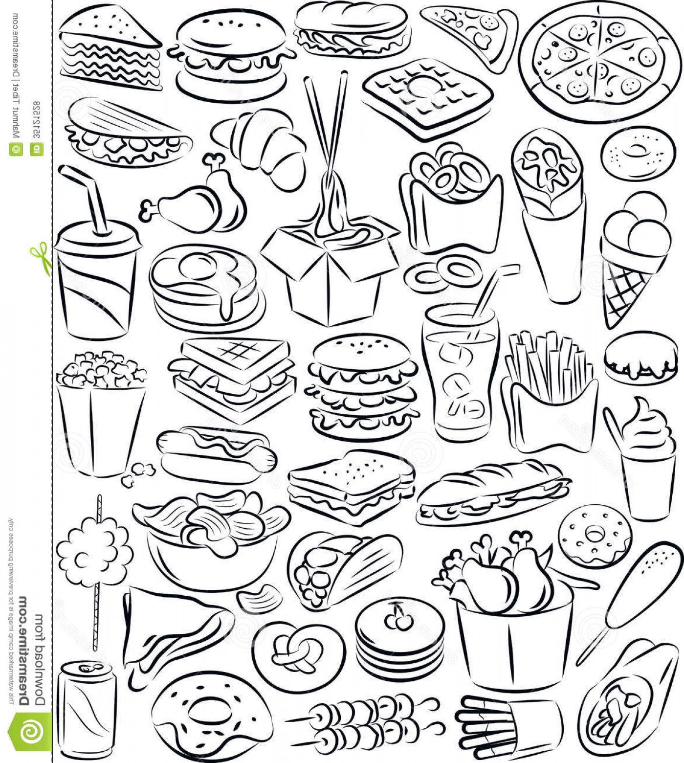 Food Vector Black And White at Vectorified.com | Collection of Food ...