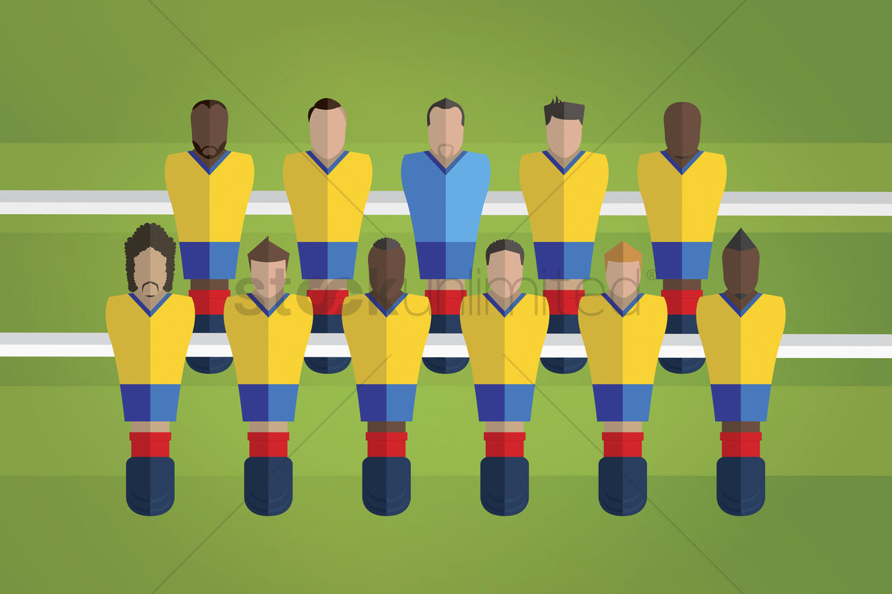 1300x866 Foosball Figurines Represent Colombia Football Team Vector Image