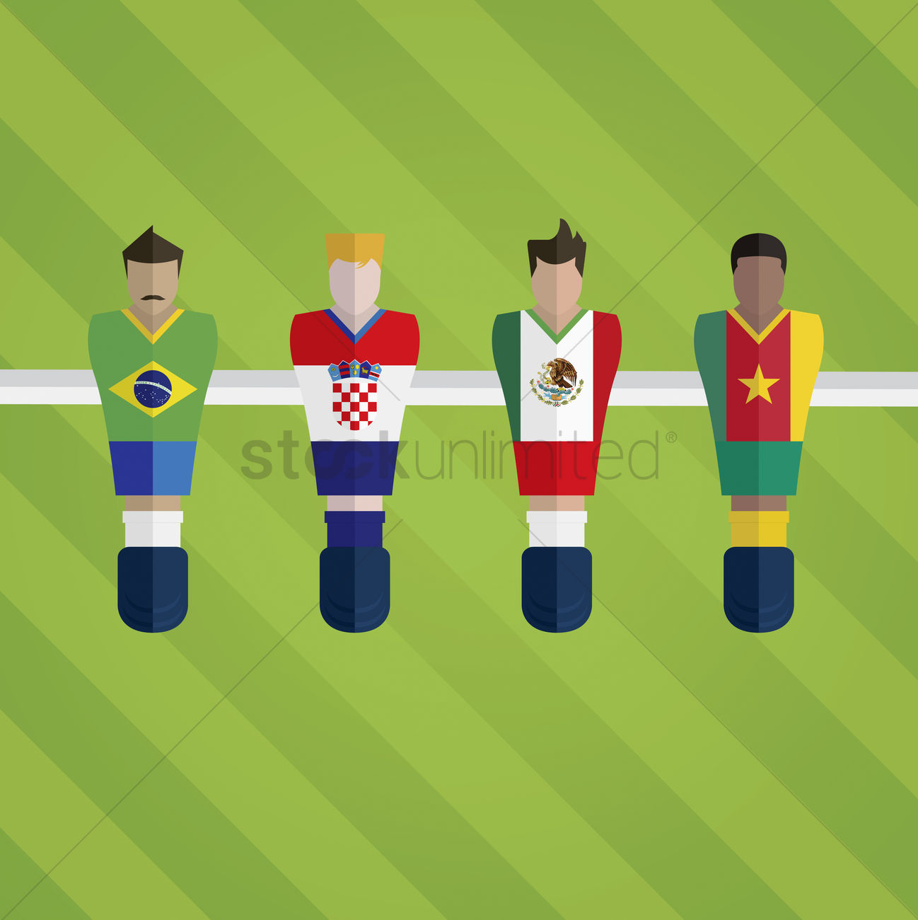 1298x1300 Foosball Figurines Represent Football Team Vector Image