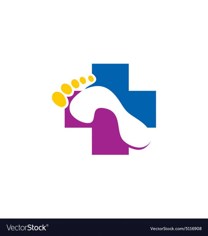 720x819 Foot Health Medic Cross Logo Vector Image