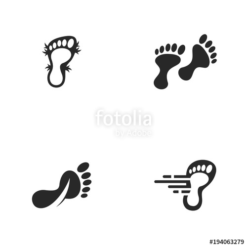 500x500 Foot Logo Vector Icon Illustration Collection Stock Image