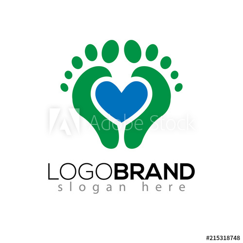 500x500 Love Foot Logo Vector Element Foot Logo Template
