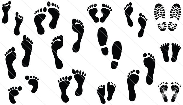 610x350 Foot Print Silhouette Vector
