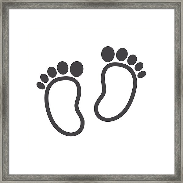 600x600 Baby Footprint Line Icon, Foot Silhouette, Vector Graphics