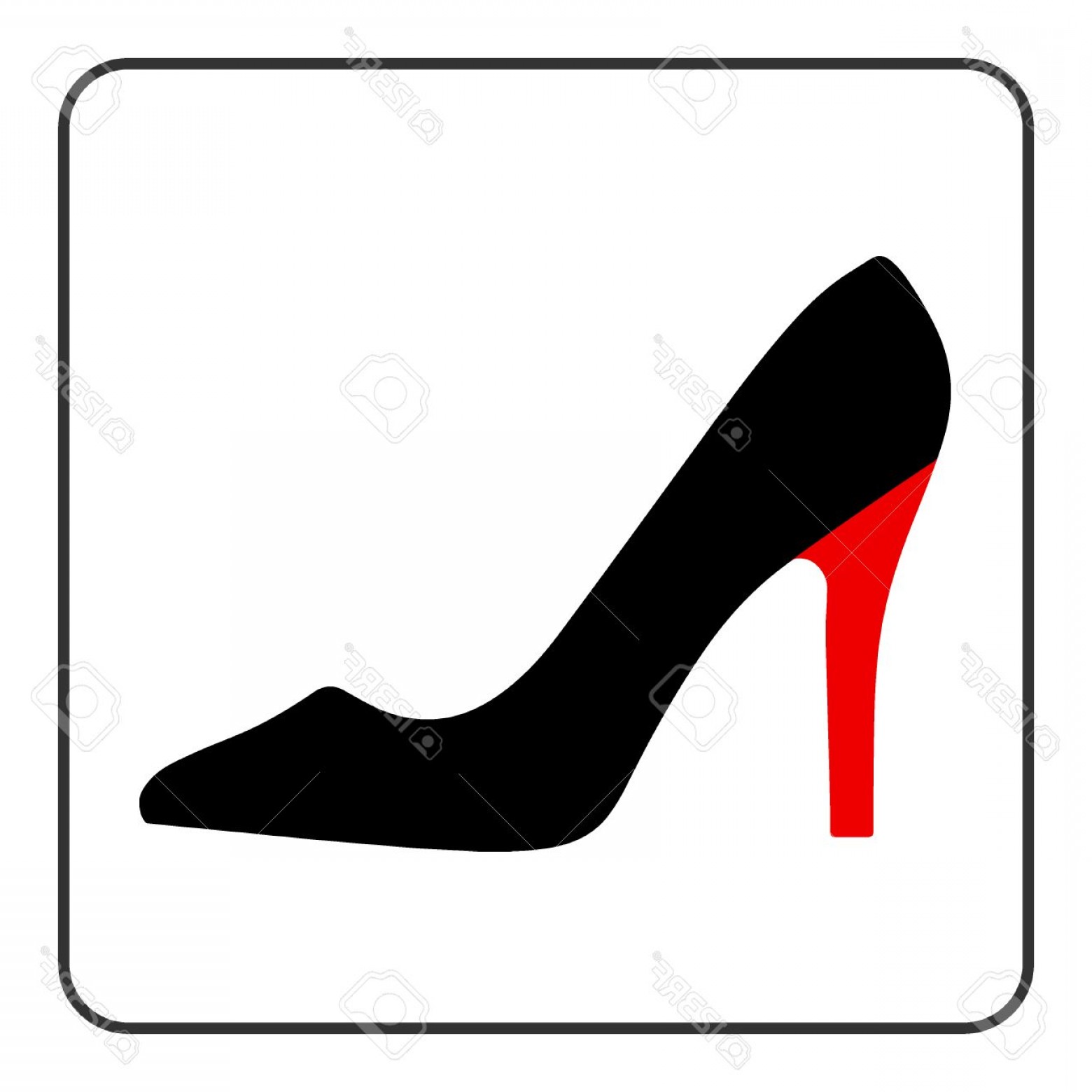 1560x1560 Photostock Vector High Heel Shoes Icon Elegant Black And Red