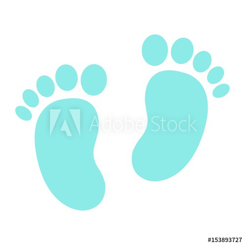 500x500 Baby Footprint Flat Icon, Foot Silhouette, Vector Graphics