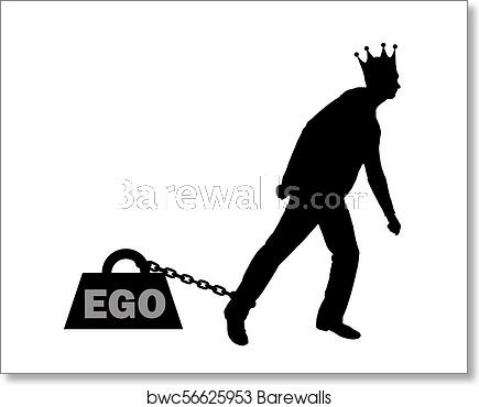 435x370 Silhouette Vector Big Weight In The Form Of An Ego Is Chained