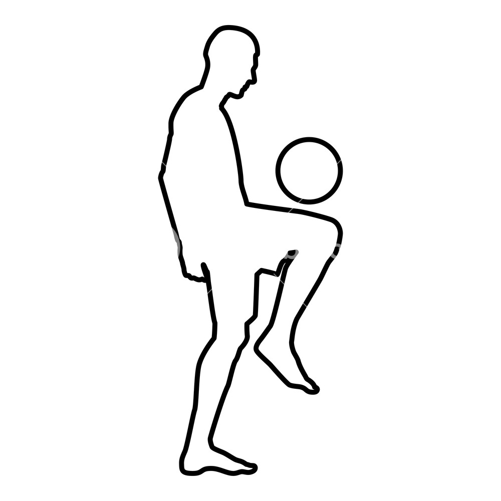 1000x1000 Soccer Player Juggling Ball With His Knee Or Stuffs The Ball