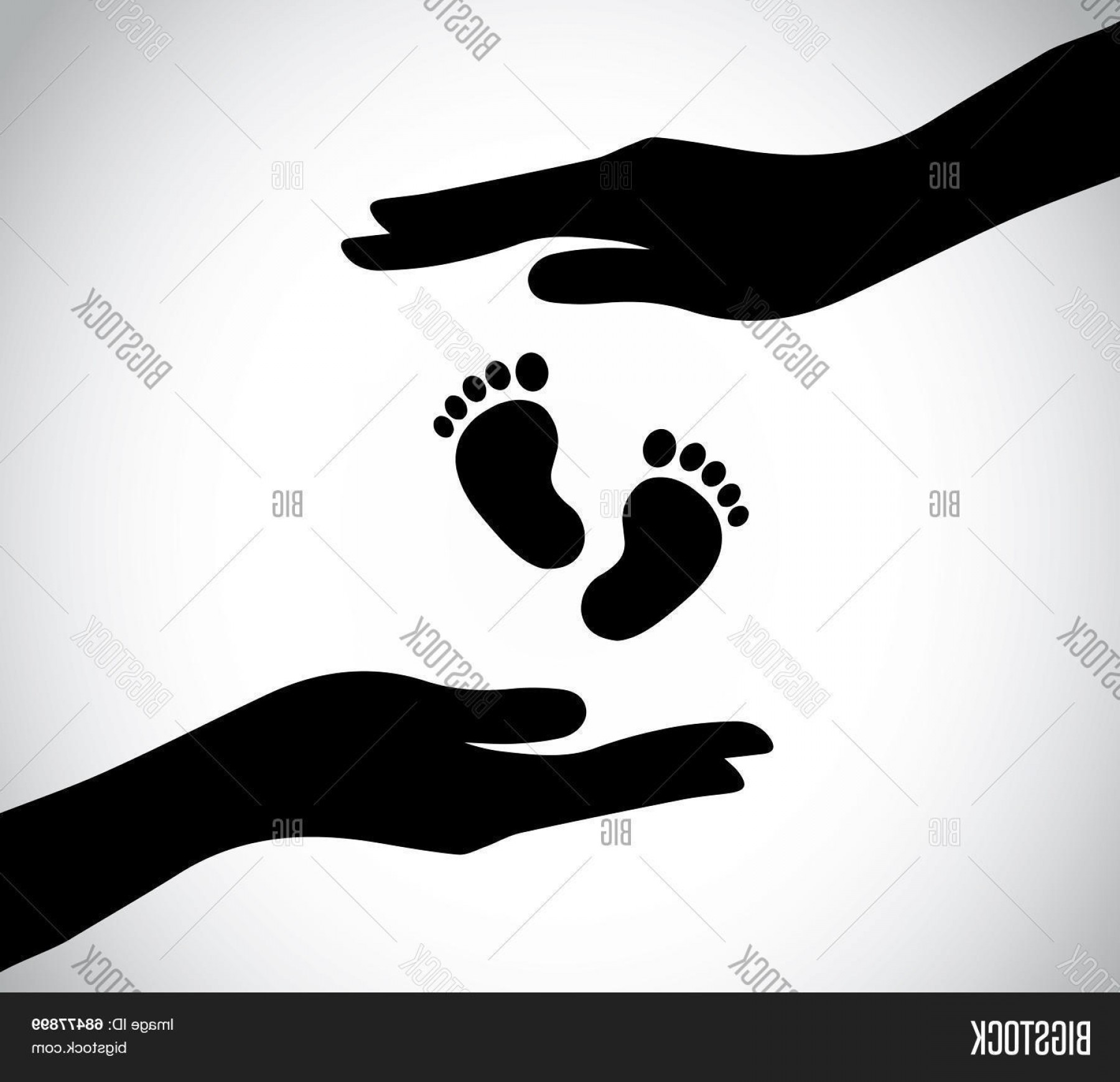 1800x1740 Stock Vector Hand Silhouette Protecting Small Young Newborn Baby