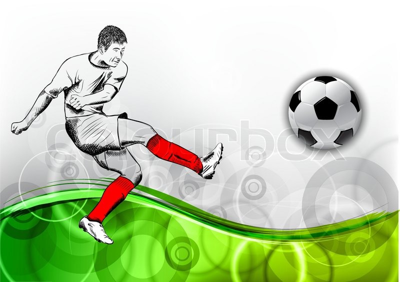 800x564 Football Player On The Green Stock Vector Colourbox