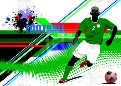 400x283 Football Poster With Soccer Player On Abstract Background Vector