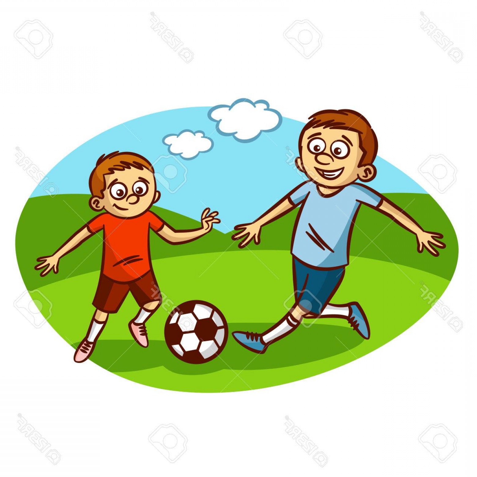 1560x1560 Photostock Vector Dad And Son Playing Football Clipart Newwaysys