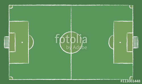 500x296 Football Field Or Soccer Field Chalk Lines On A Board Football