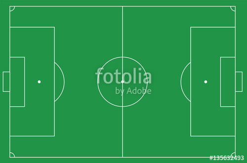 500x330 Vector Football Soccer Field White Lines Green Field Stock Image