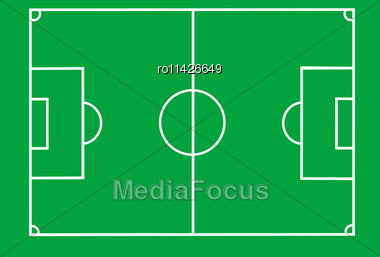 380x257 Vector Soccer Field With Lines On Green