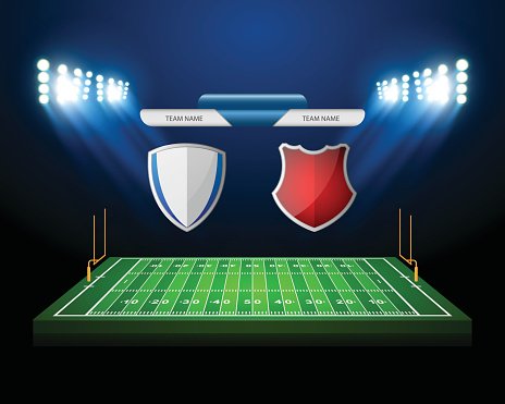 464x371 American Football Field, Vector Premium Clipart