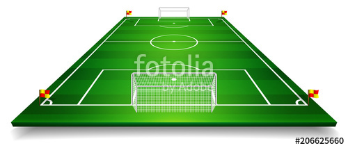 500x213 Perspective Vector Illustration Of Football Field, Soccer Field