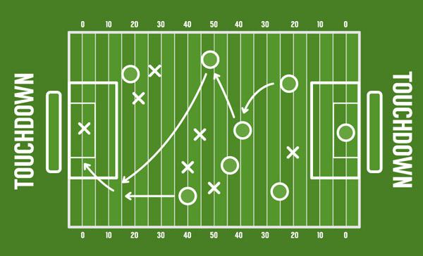 600x364 American Football Field Vector