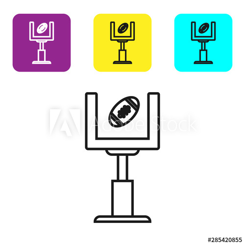 Black Line American Football Goal Post And Football Ball Icon 500x500 Black Line American Football Goal Post And Football Ball Icon