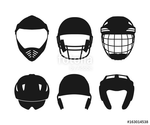 Silhouettes Of Sports Helmets On A White Background Protective 500x417 Silhouettes Of Sports Helmets On A White Background Protective
