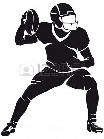 Stock Vector Silhouettes Football Silhouette, American 338x450 Stock Vector Silhouettes Football Silhouette, American