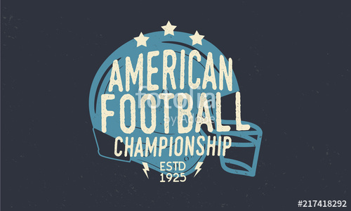 American Football Helmet Football Championship Logo Trendy Retro 500x300 American Football Helmet Football Championship Logo Trendy Retro