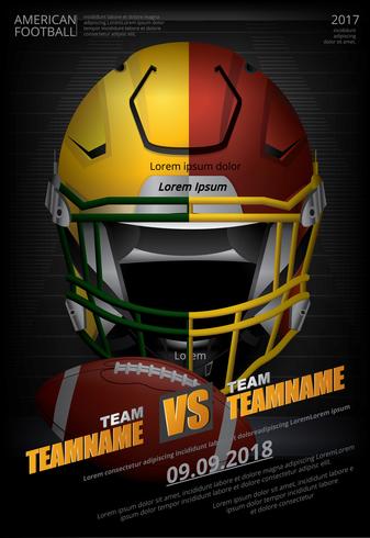 American Football Poster Design Template Vector Illustration 337x490 American Football Poster Design Template Vector Illustration