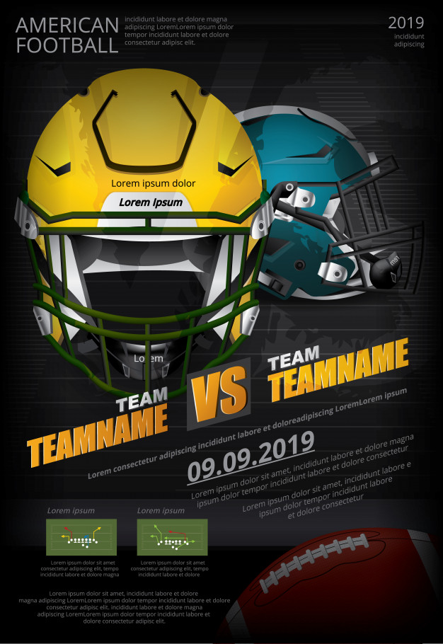 American Football Poster Template Vector Illustration Vector 626x910 American Football Poster Template Vector Illustration Vector