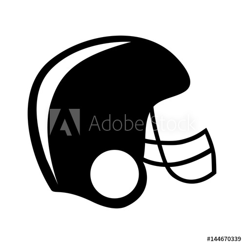 500x500 Black Silhouette American Football Helmet Vector Illustration
