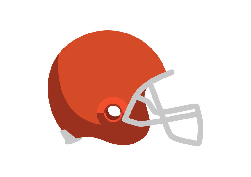800x566 American Football Helmet Flat Vector