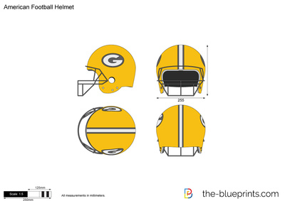 400x283 American Football Helmet Vector Drawing