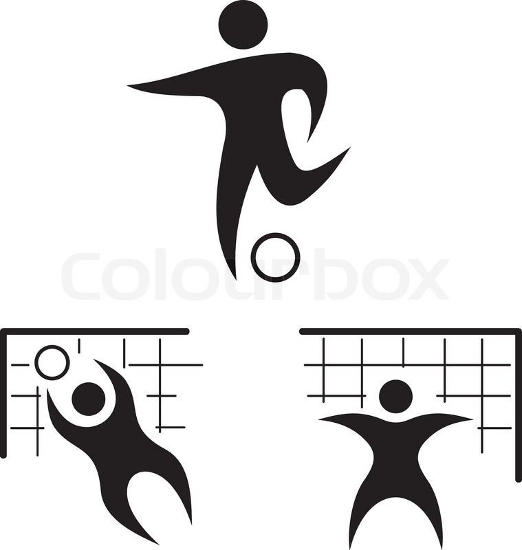 759x800 Football Icon Set Silhouettes Of The Stock Vector Colourbox