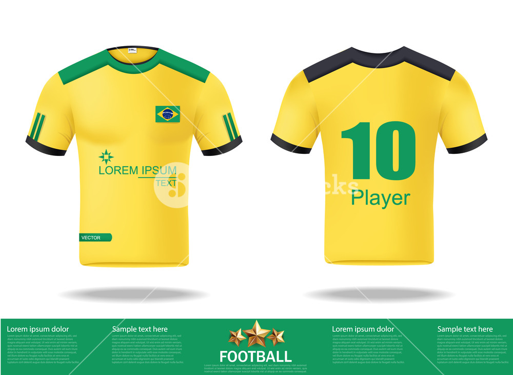 1000x731 Football Yellow T Shirts Vector Design Template For Soccer Jersey