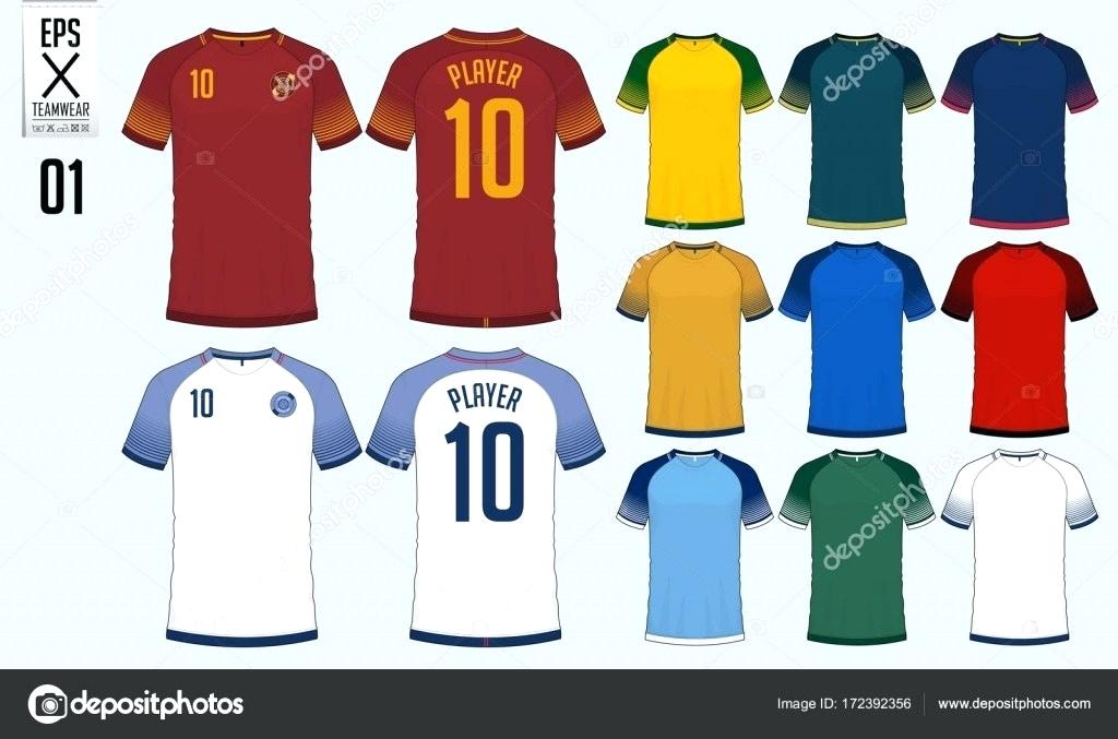 1024x677 Soccer Shirt Template Kit Or Football Jersey And Logo Vector Image