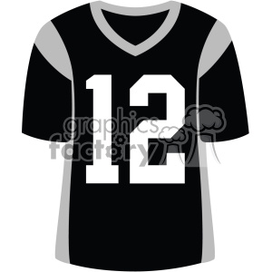 300x300 Black Football Jersey Vector Art Clipart Royalty