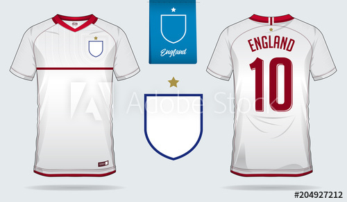 500x292 Set Of Soccer Jersey Or Football Kit Template Design For England