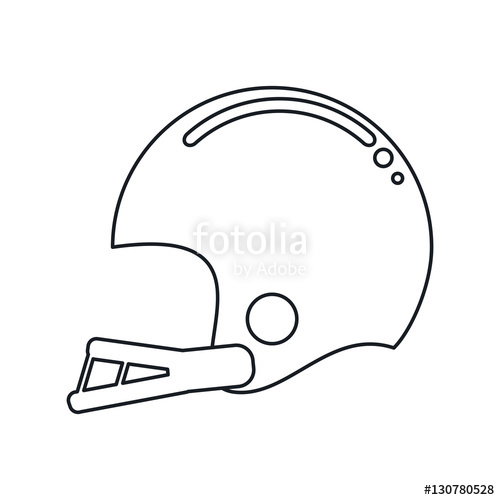 500x500 American Football Helmet Sport Outline Vector Illustration