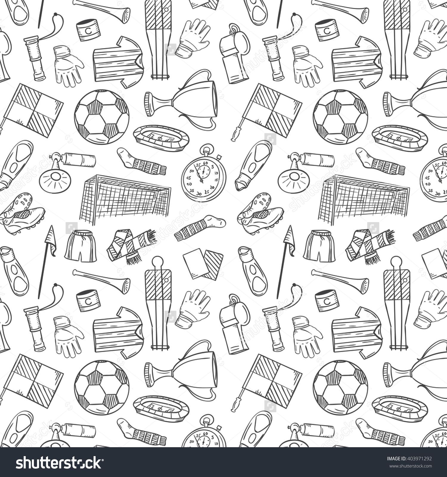 Sports Pattern With Soccerfootball Symbols In Hand Draw Style 1500x1600 Sports Pattern With Soccerfootball Symbols In Hand Draw Style
