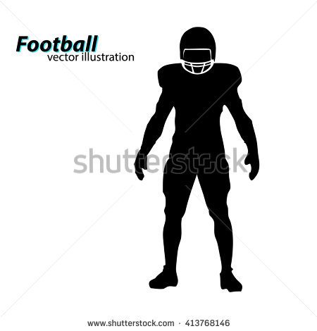 Standing Football Player Silhouette 450x470 Standing Football Player Silhouette
