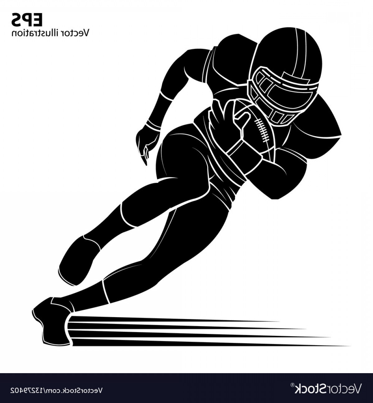 Football Player Silhouette Vector at Vectorified.com | Collection of ...