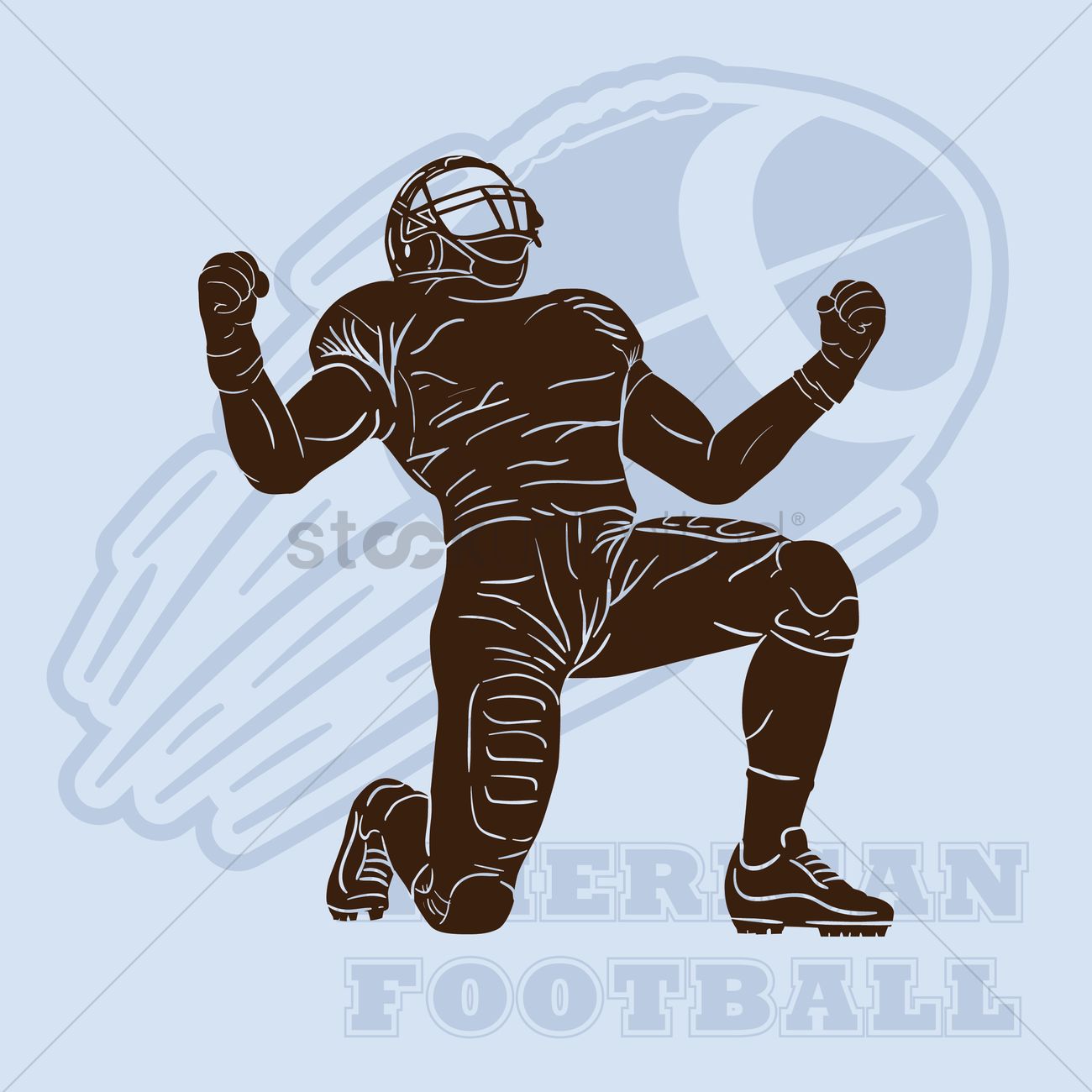 American Football Player Silhouette Vector Image 1300x1300 American Football Player Silhouette Vector Image