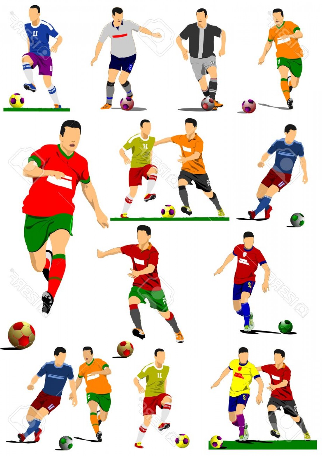 1102x1560 Photobig Collection Of Soccer Players Football Players Vector